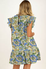 Load image into Gallery viewer, Floral Print Pleated Ruffle Detail Short Dress
