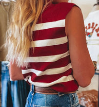 Load image into Gallery viewer, Stripe Collared Split Neck Sweater
