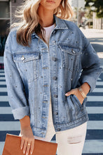 Load image into Gallery viewer, Rhinestones Studded Denim Jacket
