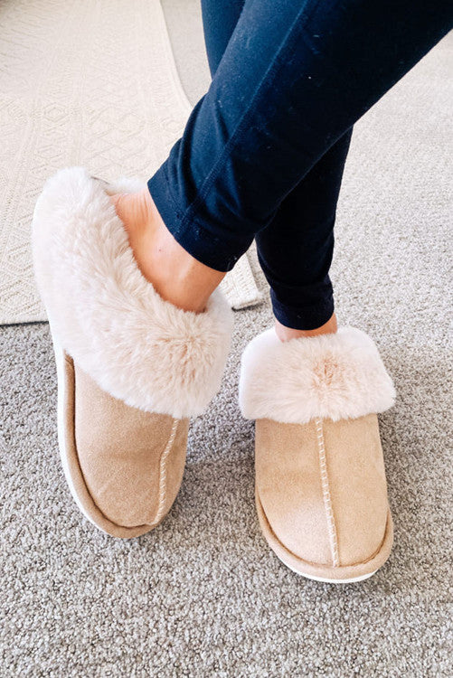 Suede Plush Lined Slippers