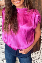 Load image into Gallery viewer, Ruched Sleeves Knotted Backless Blouse
