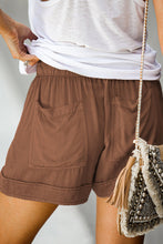 Load image into Gallery viewer, Brown Pocketed Tencel Shorts
