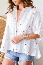 Load image into Gallery viewer, Little Stars Printed Loose Half Sleeve Loose Shirt
