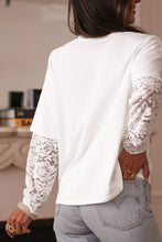 Load image into Gallery viewer, Lace Long Sleeve Insert Drop Shoulder Tee
