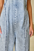 Load image into Gallery viewer, Frayed Exposed Seam Wide Leg Denim Overall
