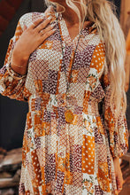 Load image into Gallery viewer, Boho Floral Puff Sleeve Smocked Waist Mini Shirt Dress
