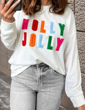 Load image into Gallery viewer, Chenille Holly Jolly Graphic Long Sleeve Top
