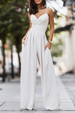 Load image into Gallery viewer, Spaghetti Straps Pleated High Waist Wide Leg Jumpsuit
