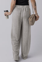 Load image into Gallery viewer, Grey Central Seam Wide Leg High Waist Knit Casual Pants
