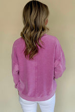 Load image into Gallery viewer, Notched Neck Drop Shoulder Sweatshirt
