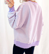 Load image into Gallery viewer, Stripe Loose Drop Shoulder Long Sleeve Top
