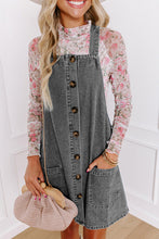 Load image into Gallery viewer, Button Front Pocketed Denim Mini Dress
