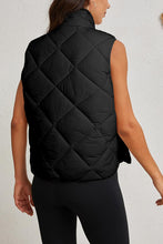 Load image into Gallery viewer, Quilted High Neck Button Up Pocket Puffer Vest
