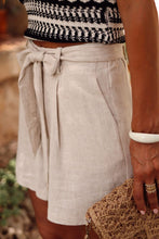 Load image into Gallery viewer, Tie Waist Casual Linen Shorts
