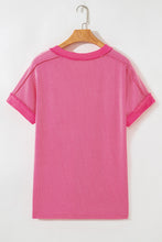 Load image into Gallery viewer, Twisted Ribbed Knit V Neck Casual Tee
