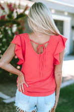 Load image into Gallery viewer, V Neck Ruffle Sleeve Loose Top
