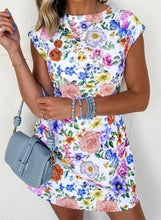 Load image into Gallery viewer, Floral Print Cap Sleeve Mini Dress
