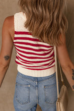 Load image into Gallery viewer, Stripe Textured Knit Ribbed Hem Sweater Tank
