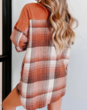 Load image into Gallery viewer, Plaid Pattern Flap Pockets Buttoned Shacket
