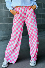 Load image into Gallery viewer, Checked Print High Waist Wide Leg Pants
