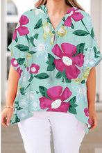 Load image into Gallery viewer, Floral V Neck Half Sleeve Plus Size Blouse
