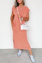 Load image into Gallery viewer, Mineral Wash Pocketed T-shirt Long Dress
