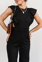 Load image into Gallery viewer, Cut Out Ruffle Sleeve High Waist Jumpsuit
