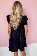 Load image into Gallery viewer, Ruffle Flutter Sleeve Pleated Tiered Mini Dress
