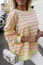 Load image into Gallery viewer, Stripe Stylish Overlap Detail Drop Shoulder Pullover Sweatshirt
