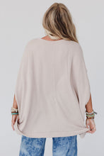 Load image into Gallery viewer, Ribbed Knit Batwing Sleeve Tunic Oversized T Shirt
