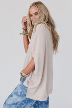 Load image into Gallery viewer, Ribbed Knit Batwing Sleeve Tunic Oversized T Shirt
