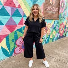 Load image into Gallery viewer, Textured Loose Fit Shirt and Drawstring Pants Set
