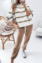 Load image into Gallery viewer, Striped Drop Shoulder Pullover and Jogger Pants Set
