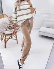 Load image into Gallery viewer, Striped Drop Shoulder Pullover and Jogger Pants Set
