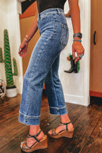 Load image into Gallery viewer, Mineral Wash High Waist Bell Bottom Crop Jeans
