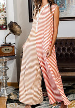 Load image into Gallery viewer, Stripe Oversized Buttoned Front Sleeveless Wide Leg Jumpsuit
