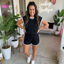 Load image into Gallery viewer, Contrast Trim Cable Textured Shorts Set
