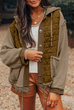 Load image into Gallery viewer, Quilted Textured Patchwork Loose Fit Hooded Jacket
