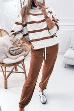 Load image into Gallery viewer, Striped Drop Shoulder Pullover and Jogger Pants Set
