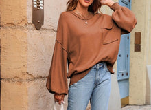Load image into Gallery viewer, Charla Raw Edge Exposed Seam Sweater
