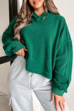 Load image into Gallery viewer, Green Sherpa Fleece Drop Shoulder Hoodie
