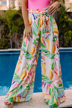 Load image into Gallery viewer, Tropical Leafy Print Belted Wide Leg Pants
