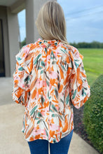 Load image into Gallery viewer, Abstract Print Frilled V Neck Blouse
