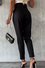 Load image into Gallery viewer, Black Button High Waist Tapered Pants
