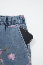 Load image into Gallery viewer, Floral Print Elastic Waist Pull On Casual Jeans
