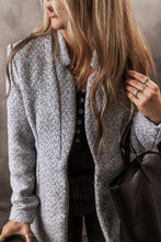 Load image into Gallery viewer, Grey Lapel Collar Long Jacket with Pockets
