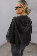 Load image into Gallery viewer, Big Chest Pocket Drop Shoulder Hooded Denim Jacket
