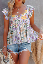 Load image into Gallery viewer, Flutter Sleeve Floral Print Flowy Tank Top
