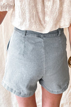 Load image into Gallery viewer, Ruffled High Waist Flap Pockets Denim Shorts
