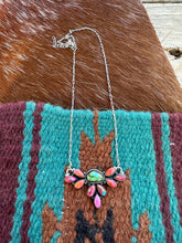 Load image into Gallery viewer, HANDMADE PINK DREAM MOJAVE, TURQUOISE &amp; STERLING SILVER NECKLACE
